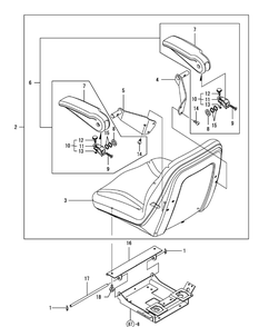 Driver Seat Diagram and Parts List for SX3100 54ALB4S727-54ALB4SW727-54ALB4SX727-54ALB4SY727-54ALB4SZ727-54AMB4S727-54AMB4SW727-54AMB4SX727-54AMB4SY727-54AMB4SZ727 Cub Cadet Lawn Tractor